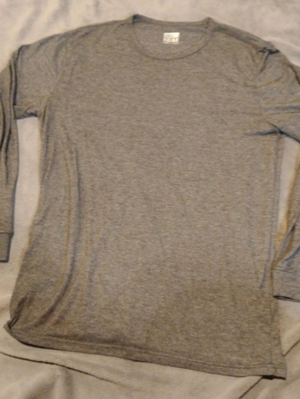 32 Degrees HEAT Men's Gray Long Sleeve Undershirt Crewneck Top - L
